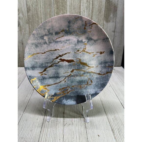 Vintage American Atelier Salad Plate Marble Design Porcelain 7.5'' - Set of 2 - Picture 3 of 7